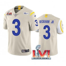 Maillot Homme Los Angeles Rams Odell Beckham Jr. 3 2022 Bone Super Bowl LVI Vapor Limited